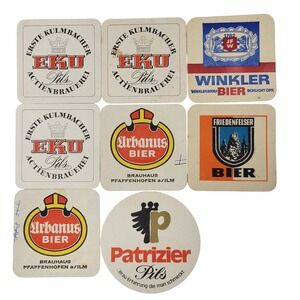 Vintage German Beer Coasters Lot of 8 EKU Urbanus Patrizier‎ Winkler